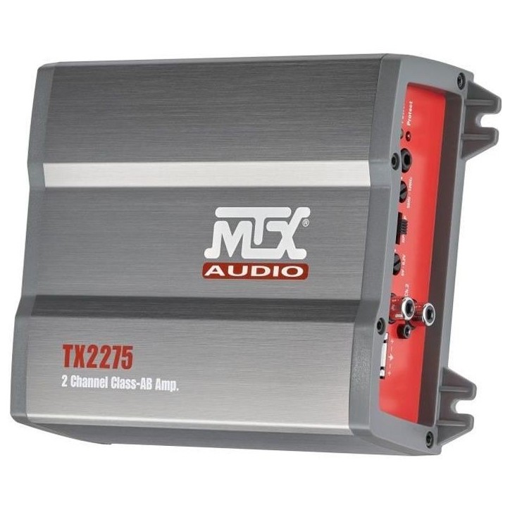 MTX TX2275 Amplificateur voiture 2x110W RMS 2 ou 1x220W RMS 4 Filtres actifs variables Entrées haut niveau