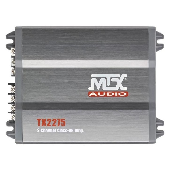 MTX TX2275 Amplificateur voiture 2x110W RMS 2 ou 1x220W RMS 4 Filtres actifs variables Entrées haut niveau