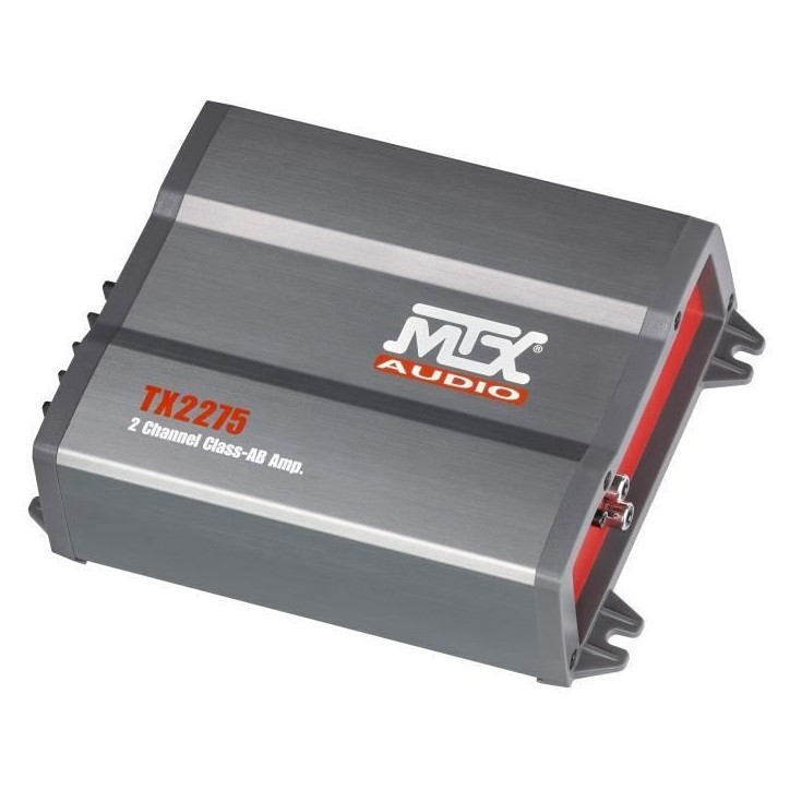 MTX TX2275 Amplificateur voiture 2x110W RMS 2 ou 1x220W RMS 4 Filtres actifs variables Entrées haut niveau