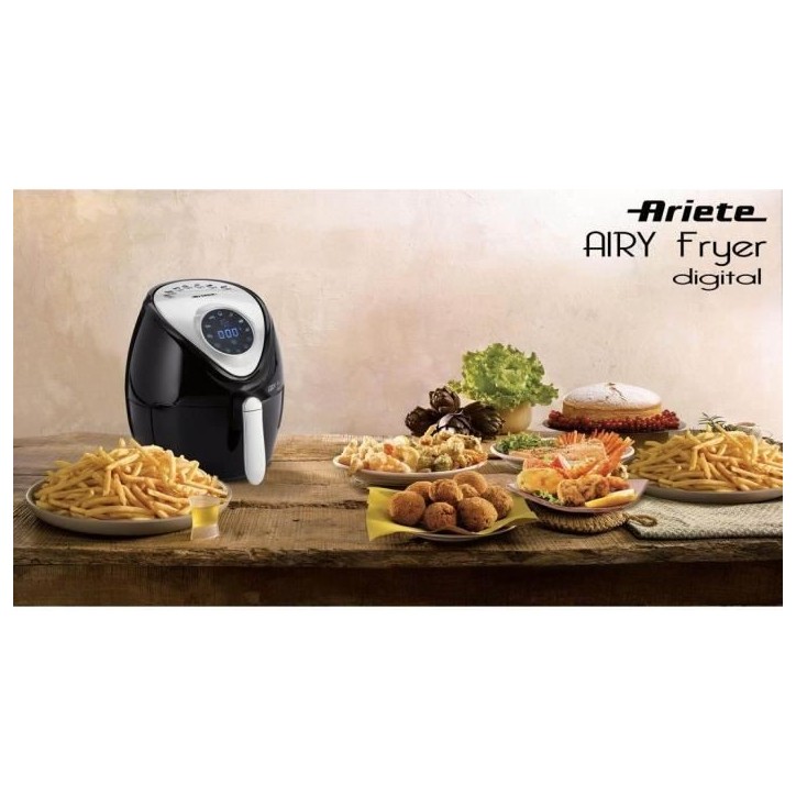 Friteuse sans huile ARIETE - digitale - 1,2 kilos - Modele 4616 Friteuse sans huile ARIETE - digitale - 1,2 kilos - Modele 4616