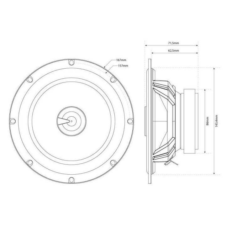 MTX TX265C Haut-parleurs voiture Coaxiaux 16,5cm 2 voies 65W RMS 4O membrane polypropylene MTX TX265C Haut-parleurs voiture Coaxiaux 16,5cm 2 voies 65W RMS 4O membrane polypropylene