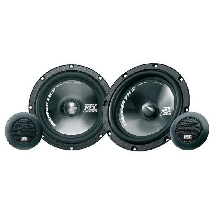 MTX TX265S Haut-parleurs voiture Kit 2 voies 16,5cm 65W RMS 4O tweeter néodyme 25mm dôme soie membrane polypropylene MTX TX265S Haut-parleurs voiture Kit 2 voies 16,5cm 65W RMS 4O tweeter néodyme 25mm dôme soie membrane polypropylene