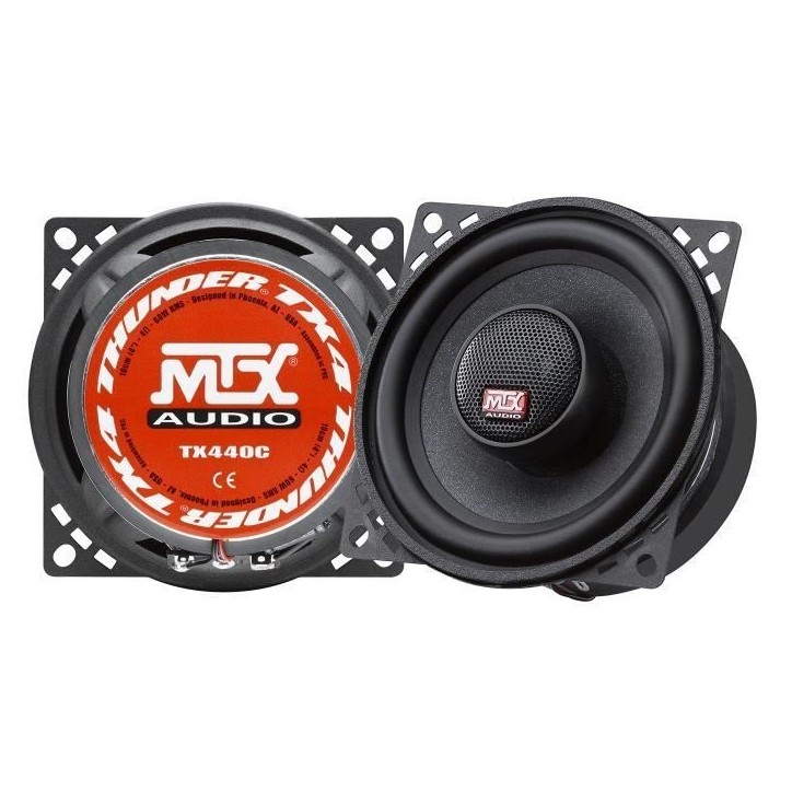 MTX TX440C Haut-parleurs voiture Coaxiaux 2 voies 10cm 60W RMS 4 membrane pulpe célulose MTX TX440C Haut-parleurs voiture Coaxiaux 2 voies 10cm 60W RMS 4 membrane pulpe célulose