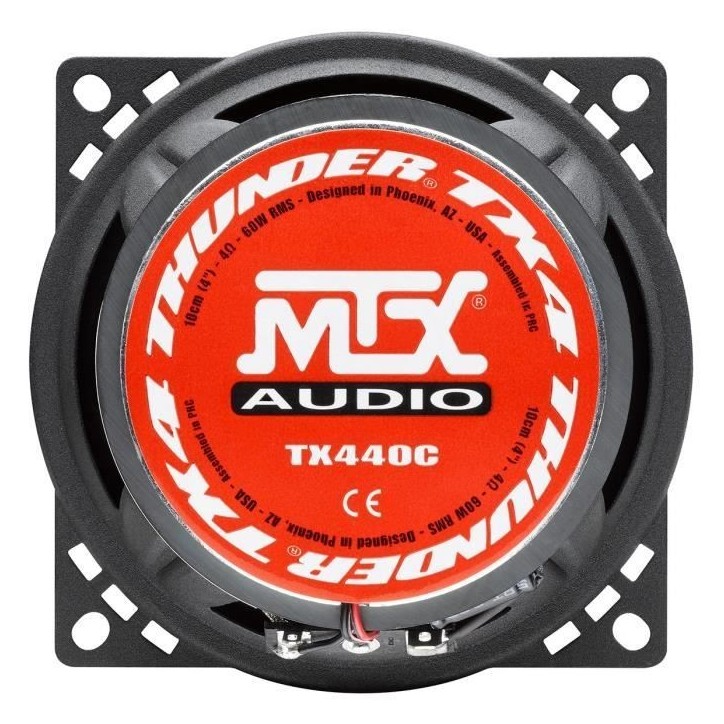 MTX TX440C Haut-parleurs voiture Coaxiaux 2 voies 10cm 60W RMS 4 membrane pulpe célulose MTX TX440C Haut-parleurs voiture Coaxiaux 2 voies 10cm 60W RMS 4 membrane pulpe célulose