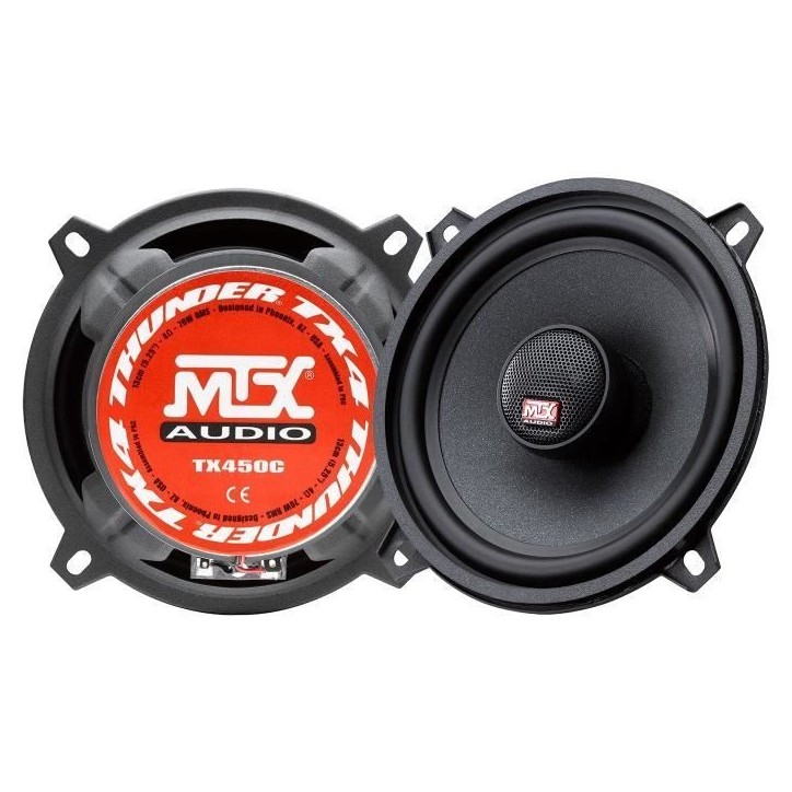 MTX TX450C Haut-parleurs voiture Coaxiaux 2 voies 13cm 70W RMS 4 membrane pulpe célulose MTX TX450C Haut-parleurs voiture Coaxiaux 2 voies 13cm 70W RMS 4 membrane pulpe célulose