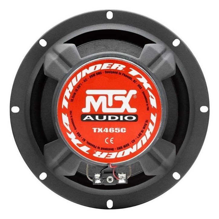 MTX TX465C Haut-parleurs voiture Coaxiaux 2 voies 16,5cm 80W RMS 4 membrane pulpe célulose MTX TX465C Haut-parleurs voiture Coaxiaux 2 voies 16,5cm 80W RMS 4 membrane pulpe célulose