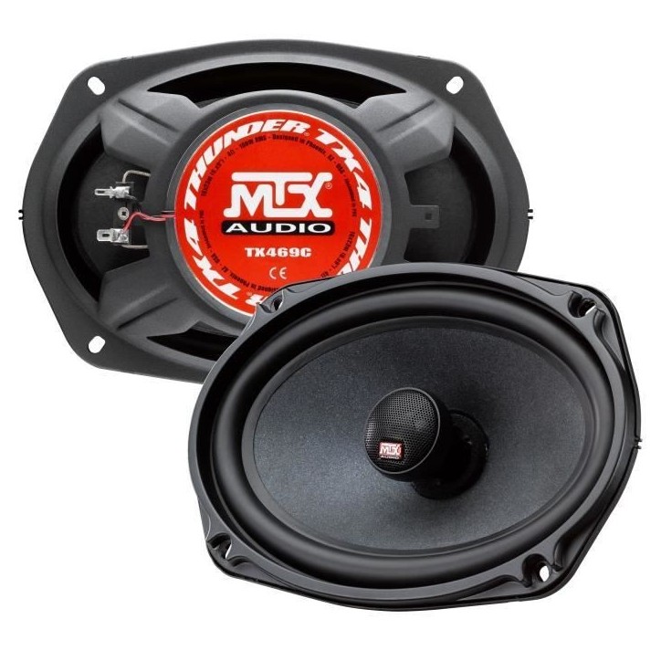 Coaxiaux 2 voies - MTX AUDIO - 16x23cm (6x9) - 4O - 100Wrms - Bobine Ø30mm en TIL - Tweeter néodyme Ø25mm dôme soie Coaxiaux 2 voies - MTX AUDIO - 16x23cm (6x9) - 4O - 100Wrms - Bobine Ø30mm en TIL - Tweeter néodyme Ø25mm dôme soie