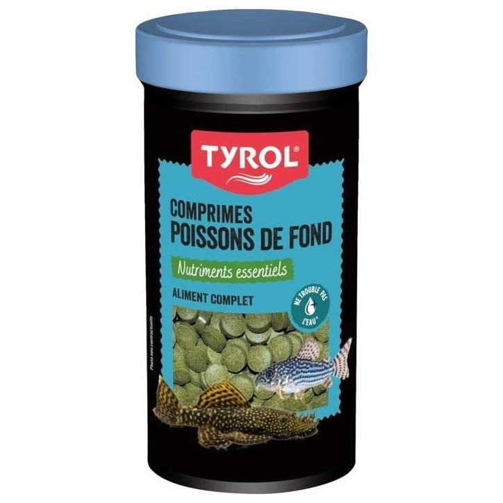 Aliment complet en comprimés - TYROL - 362890 - Poissons de fond - 250 ml Aliment complet en comprimés - TYROL - 362890 - Poissons de fond - 250 ml