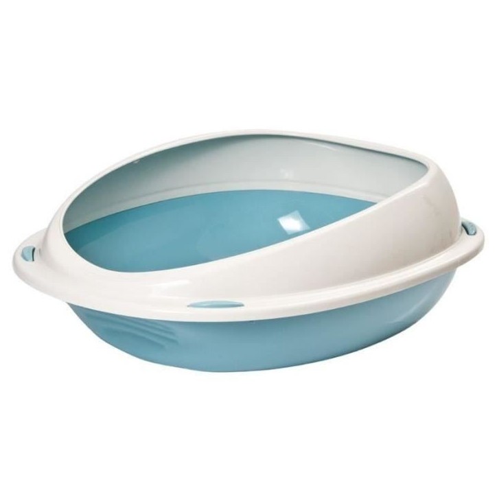 Bac a litiere - AIMÉ - Oval avec rebord amovible - Pour Chat - 45 x 36 x 15,5 cm