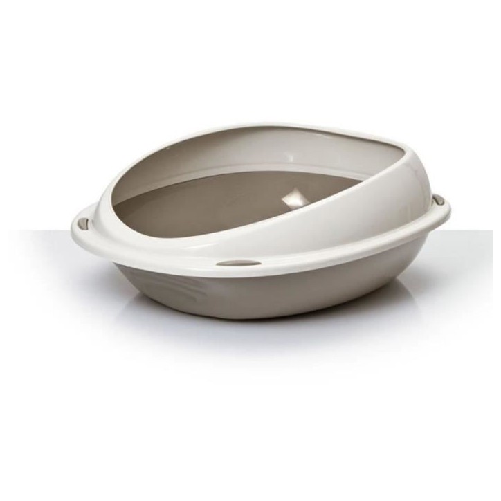 Bac a litiere - AIMÉ - Oval avec rebord amovible - Pour Chat - 45 x 36 x 15,5 cm