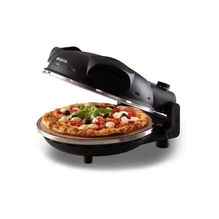 Pizza électrique ARIETE - 917 - Noir - Pierre réfractaire - 1200W - Diametre 33cm - Température max 400°C Pizza électrique ARIETE - 917 - Noir - Pierre réfractaire - 1200W - Diametre 33cm - Température max 400°C