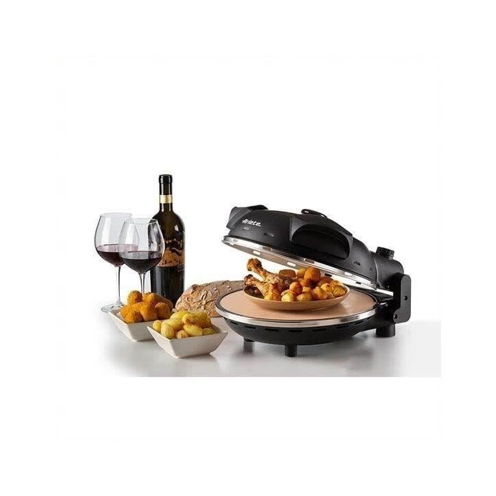 Pizza électrique ARIETE - 917 - Noir - Pierre réfractaire - 1200W - Diametre 33cm - Température max 400°C Pizza électrique ARIETE - 917 - Noir - Pierre réfractaire - 1200W - Diametre 33cm - Température max 400°C