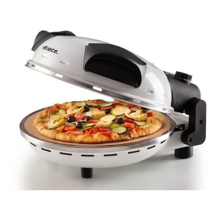 Four a Pizza électrique ARIETE - 918 - Blanc - Pierre réfractaire - 1200W - Diametre 33cm - Température max 400°C