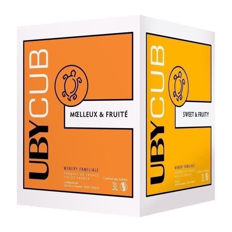 BIB 3L UBY CUB Vin de France vin blanc doux 2023 BIB 3L UBY CUB Vin de France vin blanc doux 2023