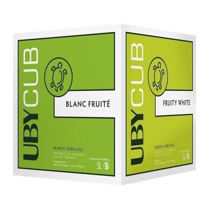 BIB 5L UBY CUB Vin de France vin blanc sec 2024 BIB 5L UBY CUB Vin de France vin blanc sec 2024