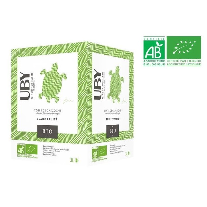BIB UBY Côtes de Gascogne - Vin blanc du Sud Ouest - 3L