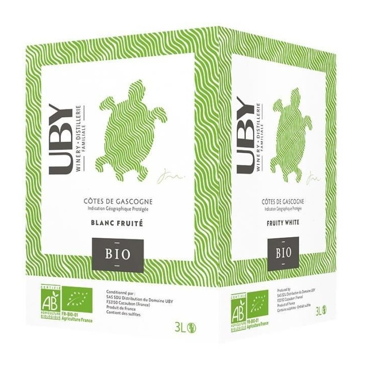 BIB UBY Côtes de Gascogne - Vin blanc du Sud Ouest - 3L