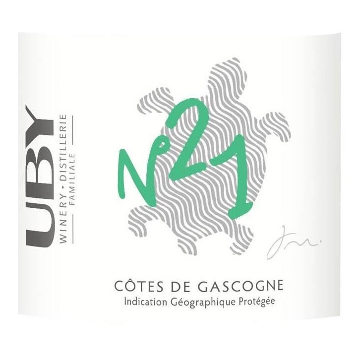Domaine Uby Bio Sec n° 21 Colombard Sauvignon - Vin blanc des Côtes de Gascogne- 2024