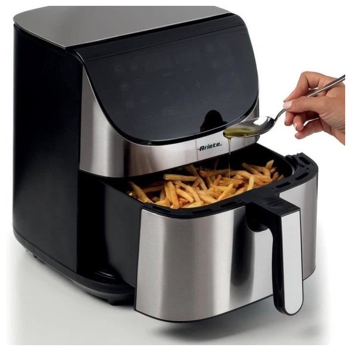 Friteuse sans huile digitale ARIETE - inox brossé - XXL 2 kilos - Modele 4628 Friteuse sans huile digitale ARIETE - inox brossé - XXL 2 kilos - Modele 4628