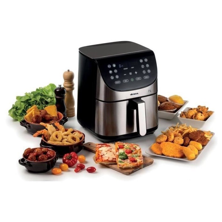 Friteuse sans huile digitale ARIETE - inox brossé - XXL 2 kilos - Modele 4628 Friteuse sans huile digitale ARIETE - inox brossé - XXL 2 kilos - Modele 4628