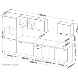 ULTRA Cuisine complete avec colonne four et plan de travail inclus - L