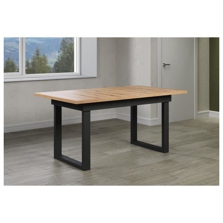 Table a manger - Universal - Chene - Rectangulaire - En MDF - Scandinave - 6 a 10 personnes - 160-200 x 76 x 80 cm - Trendteam