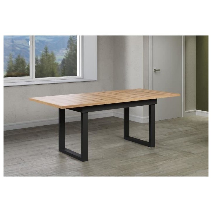 Table a manger - Universal - Chene - Rectangulaire - En MDF - Scandinave - 6 a 10 personnes - 160-200 x 76 x 80 cm - Trendteam