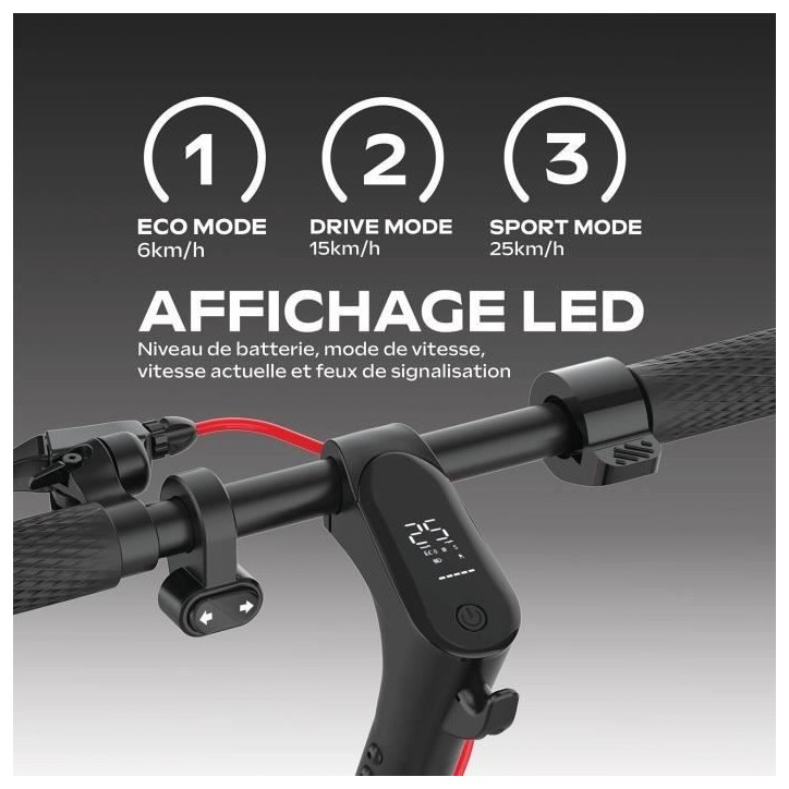 Trottinette électrique - URBANGLIDE - 85 Lite - Roues 8.5 - 36V - 400W - Autonomie 20 km - Frein a disque - Clignotants - Feu s Trottinette électrique - URBANGLIDE - 85 Lite - Roues 8.5 - 36V - 400W - Autonomie 20 km - Frein a disque - Clignotants - Feu s