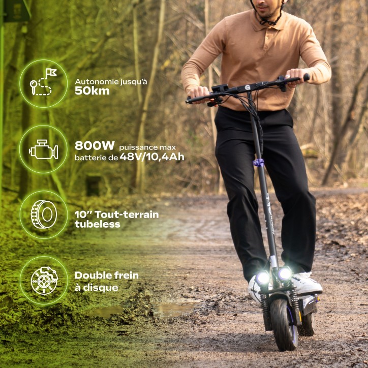 Trottinette électrique - URBANGLIDE - ECROSS ONE - 800 W - Pneus 10 - Max 25 km/h - Autonomie jusqu'a 50 km Trottinette électrique - URBANGLIDE - ECROSS ONE - 800 W - Pneus 10 - Max 25 km/h - Autonomie jusqu'a 50 km