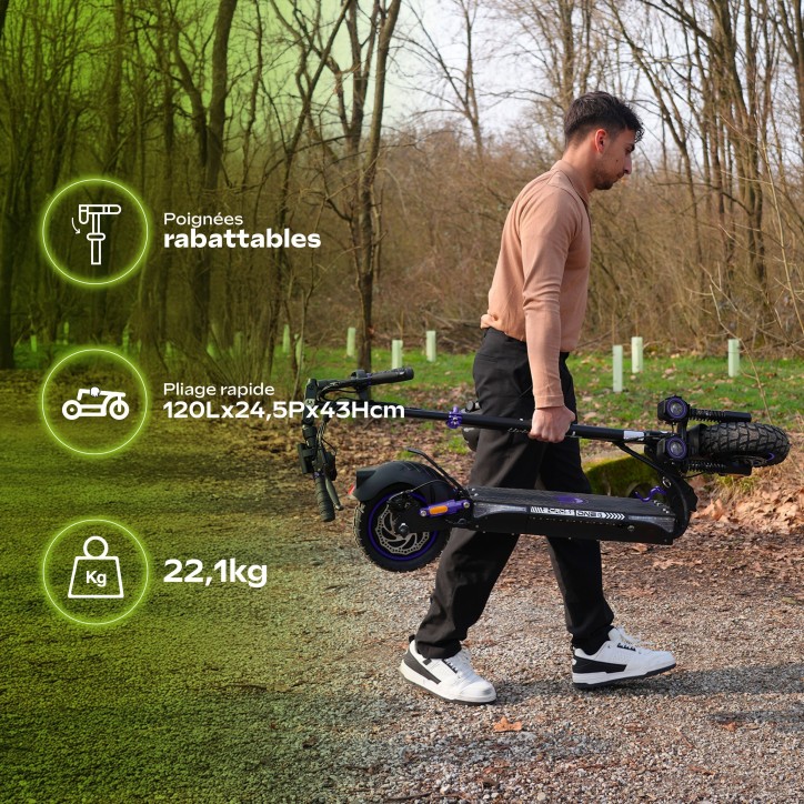 Trottinette électrique - URBANGLIDE - ECROSS ONE - 800 W - Pneus 10 - Max 25 km/h - Autonomie jusqu'a 50 km Trottinette électrique - URBANGLIDE - ECROSS ONE - 800 W - Pneus 10 - Max 25 km/h - Autonomie jusqu'a 50 km