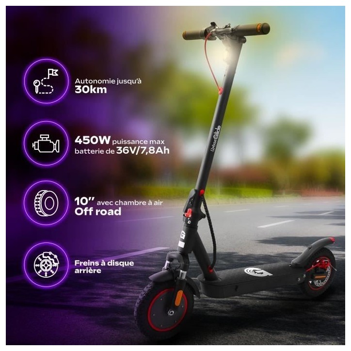 Trottinette électrique pliable - URBANGLIDE RIDE - 100 MAX 2 - 350W - Roues 10 - Adulte - Noir Trottinette électrique pliable - URBANGLIDE RIDE - 100 MAX 2 - 350W - Roues 10 - Adulte - Noir