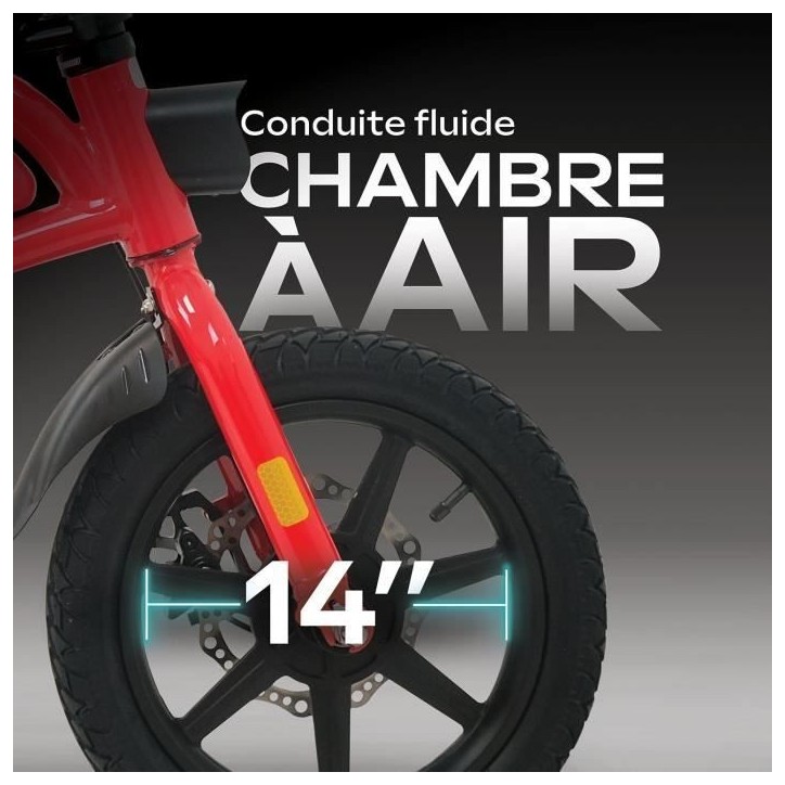 Draisienne électrique - URBANGLIDE - BIKE 140 RED - 36V - 350W - Pneus 14 - Autonomie 18KM - Vitesse max 25KM/h