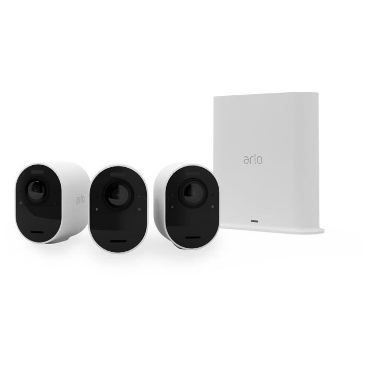 Arlo Ultra 2 - Pack de 3 caméras de surveillance Wifi sans fil - Blanc - 4K - Batterie de 6 mois- Champ de vision a 180° Arlo Ultra 2 - Pack de 3 caméras de surveillance Wifi sans fil - Blanc - 4K - Batterie de 6 mois- Champ de vision a 180°