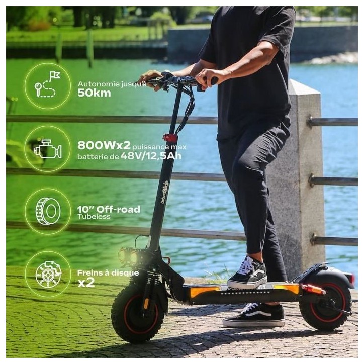 Trottinette électrique tout terrain - URBANGLIDE - ECROSS PRO BOOST 2 - 10 - 48V - 1600 W Double moteur - 13Ah - Autonomie 50KM Trottinette électrique tout terrain - URBANGLIDE - ECROSS PRO BOOST 2 - 10 - 48V - 1600 W Double moteur - 13Ah - Autonomie 50KM