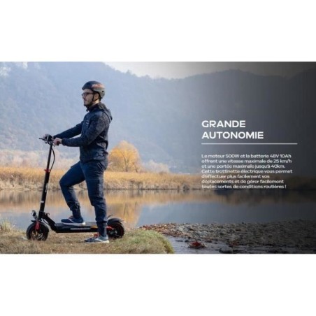 Trottinette électrique tout terrain pliable ECROSS PRO LITE 2- URBANGLIDE - 10 - 48V - 800W - Auto 40KM Feu stop + clignotants