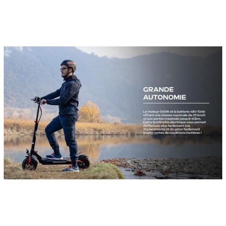 Trottinette électrique tout terrain pliable ECROSS PRO LITE 2- URBANGLIDE - 10 - 48V - 800W - Auto 40KM Feu stop + clignotants