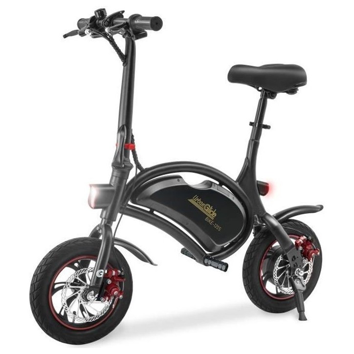 Draisienne électrique - URBANGLIDE - BIKE 120S - 350 W - 12'' - Adulte - Pliable - Noir Draisienne électrique - URBANGLIDE - BIKE 120S - 350 W - 12'' - Adulte - Pliable - Noir