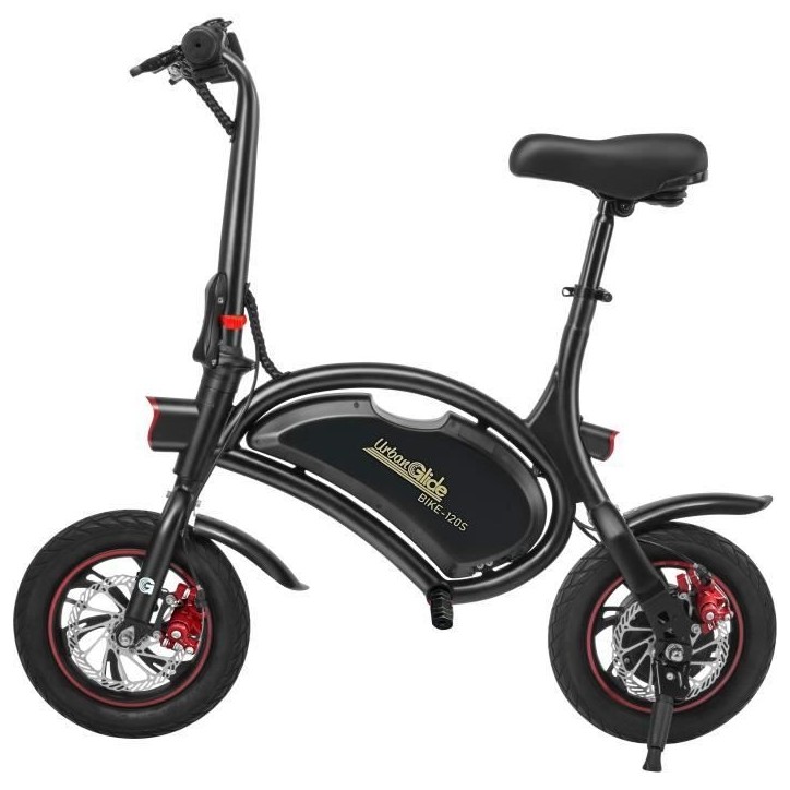Draisienne électrique - URBANGLIDE - BIKE 120S - 350 W - 12'' - Adulte - Pliable - Noir Draisienne électrique - URBANGLIDE - BIKE 120S - 350 W - 12'' - Adulte - Pliable - Noir