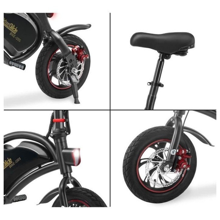 Draisienne électrique - URBANGLIDE - BIKE 120S - 350 W - 12'' - Adulte - Pliable - Noir Draisienne électrique - URBANGLIDE - BIKE 120S - 350 W - 12'' - Adulte - Pliable - Noir
