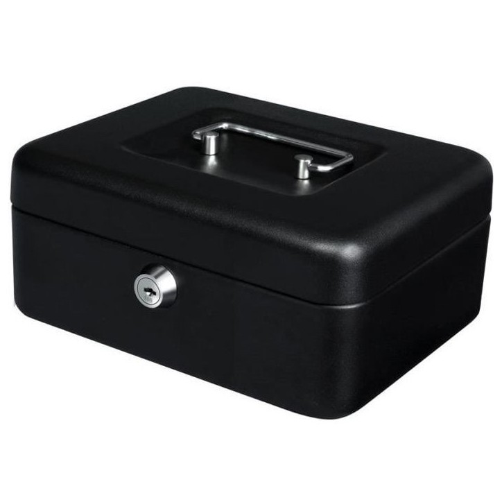Caisse a monnaie et monnayeur YALE - Acier finition laquée noire - Serrure de sécurité a clés - 20 x 16 x 9 cm Caisse a monnaie et monnayeur YALE - Acier finition laquée noire - Serrure de sécurité a clés - 20 x 16 x 9 cm