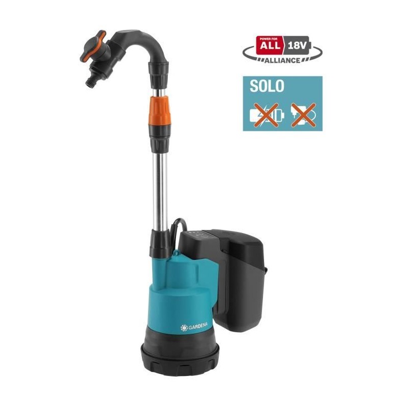 GARDENA Pompe pour collecteur d'eau de pluie 2000/2 18V P4A sans batte GARDENA Pompe pour collecteur d'eau de pluie 2000/2 18V P4A sans batte
