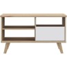 Meuble TV - VANKKA - Chene / Blanc mat - 124,4 x 41,7 x 54,3 cm