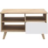 Meuble TV - VANKKA - Chene / Blanc mat - 124,4 x 41,7 x 54,3 cm