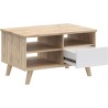 Meuble TV - VANKKA - Chene / Blanc mat - 124,4 x 41,7 x 54,3 cm