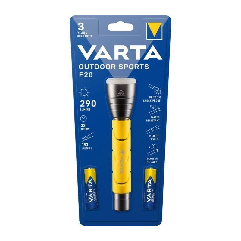 Torche VARTA Outdoor Sports F20 290lm Résistante a l'eau et aux chocs