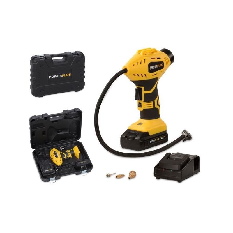 Compresseur/Gonfleur d'air portable sans fil 18V - POWERPLUS - Pompe a Compresseur/Gonfleur d'air portable sans fil 18V - POWERPLUS - Pompe a