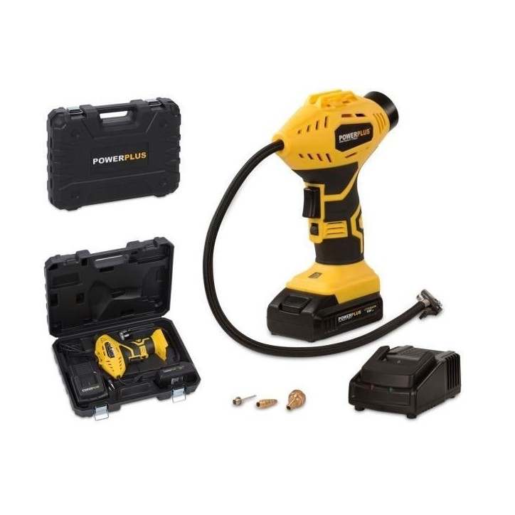 Compresseur/Gonfleur d'air portable sans fil 18V - POWERPLUS - Pompe a air - Facile a manipuler