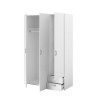 Armoire VARIA - Décor blanc - 3 portes + 2 tiroirs - L 120 x H 185 x