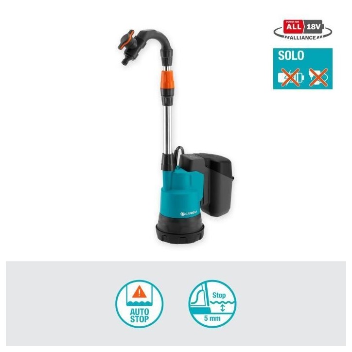 GARDENA Pompe pour collecteur d'eau de pluie 2000/2 18V P4A sans batterie