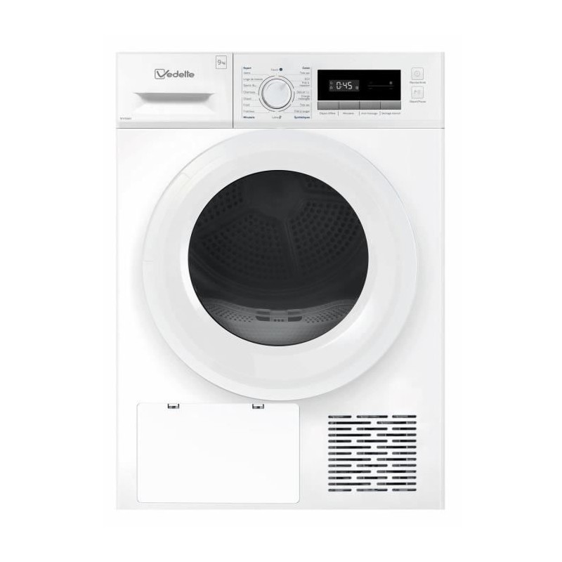 Seche-linge pompe a chaleur VEDETTE SFV594H - 9 kg - L60cm - Blanc Seche-linge pompe a chaleur VEDETTE SFV594H - 9 kg - L60cm - Blanc